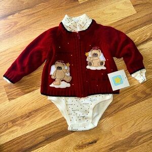 First Moments adorable, infant 👶🏻 set NWT  appliqué angel bears. Valentine’s